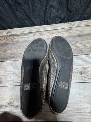 Women's Size 7.5 Sparkling Gold With black Trim Ballet Flats By Gap thumbnail 3
