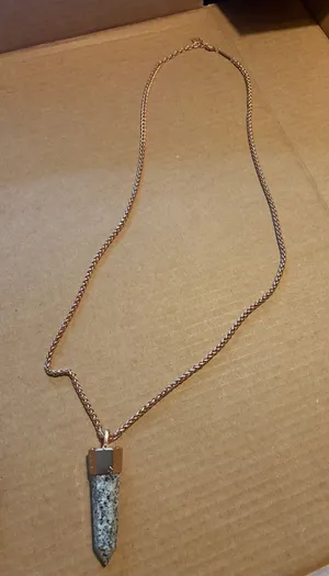 Retired Kendra Scott Jayce Rose Gold Dalmatian Jasper Long Necklace thumbnail 1