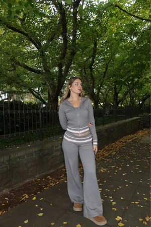 Edikted Kaliya Stripey Fold Over Knit Pants thumbnail 4
