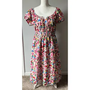 J. Crew Regenerative Cotton Blend Floral Maxi Dress Milkmaid size M thumbnail 3