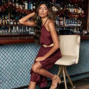 Fabrik Greta Smock Waist Halter Midi Dress M thumbnail 2