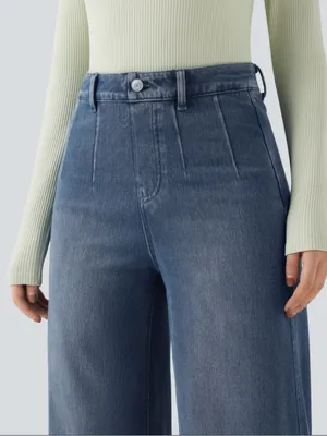 Halara Flex™ High Waisted Tummy Control Wide Leg Casual Jeans, tide blue thumbnail 6