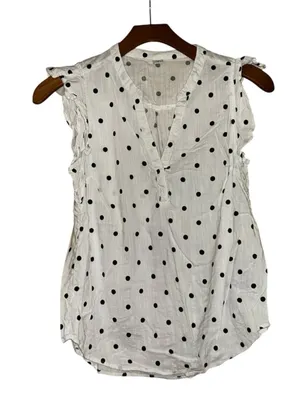 Old Navy White Polka Dot Sleeveless V-Neck Camisole thumbnail 1