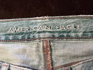 American Eagle Outfitters Skater Jeans Womens 4 Two Tone Wide Leg Distressed thumbnail 8