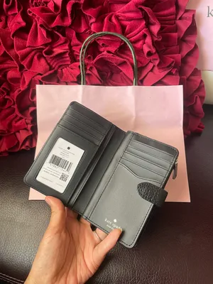 Kate Spade New York Leila Medium Compact Bifold Wallet Leather Black NWT thumbnail 6