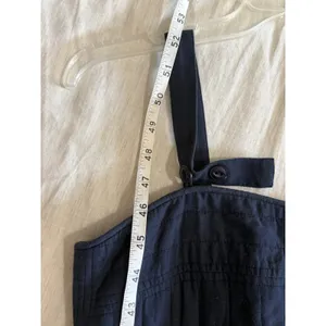 Sea New York Jumpsuit Women 2 Navy Blue Peplum Wide Leg Smocked Back Pocket thumbnail 10