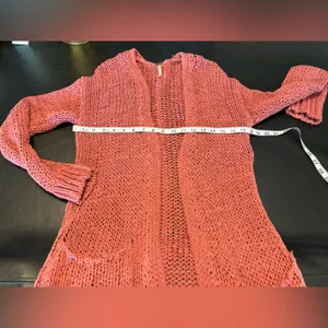 FREE PEOPLE Sz S SIMPLY SIENA OPEN FRONT CARDIGAN SWEATER ROSE PINK thumbnail 11