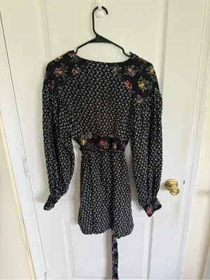 Free People Wonderland Black Floral Mini Dress thumbnail 6