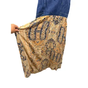 Free People $168 This Is The One Sundress Denim Boho Paisley Print Midi Dress XS thumbnail 4