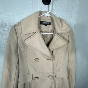 Kenneth Cole Reaction Khaki Double Breasted Belted Jacket Size 4 EUC thumbnail 4