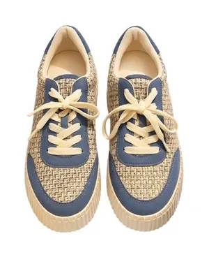 Universal Threads Woven Platform Sneakers Blue Cream Tweed Women's Size 9 in EUC thumbnail 1