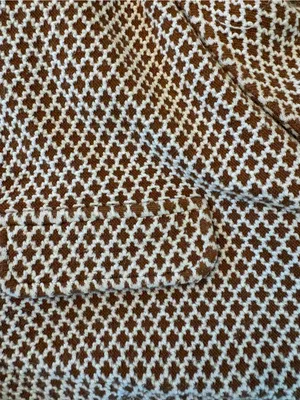 Maeve Anthropologie Blazer Womens Small Brown Geometric Knit Cropped thumbnail 7