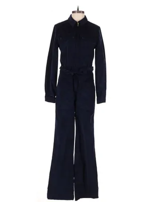Sezane Bob jumpsuit in navy corduroy thumbnail 4