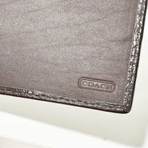 Coach Leather Checkbook Wallet in Signature Canvas Khaki‎ thumbnail 4