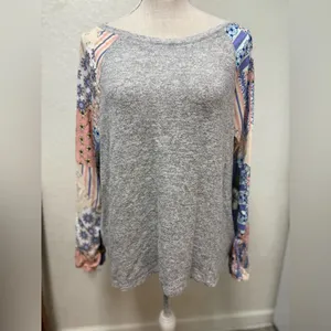 FREEBIRD Heather Gray Knit Top Size XL thumbnail 10