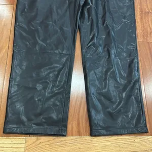 NWOT Abercrombie & Fitch The 90s Relaxed High Rise Vegan Leather‎ Pants 35/20R thumbnail 5