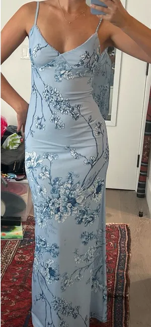 Tiger Mist dress blue floral thumbnail 1