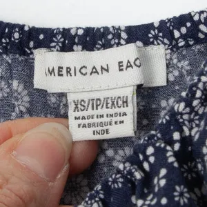 American Eagle Womens Blue Floral Babydoll Mini Dress Size XS Dainty Coquette‎ thumbnail 3
