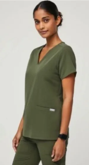 FIGS Casma Three-Pocket Scrub‎ Top Olive Green Women’s XS – Short Sleeve FIONx™ thumbnail 1