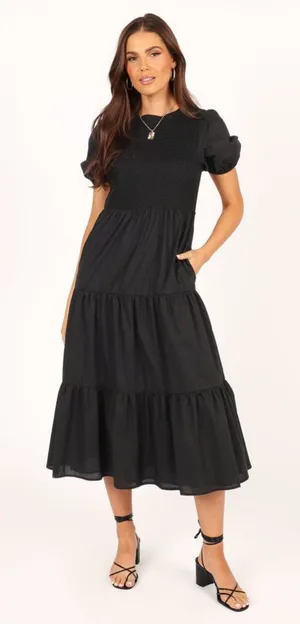 Petal & Pup Black Midi Dress thumbnail 1