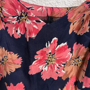 Reformation Floral Crop Camisole Navy Blue Pink Orange Size 0‎ NWOT thumbnail 3