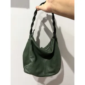 Plinio‎ Visona Italy Green Satchel Genuine Leather Oversized Handbag F thumbnail 3