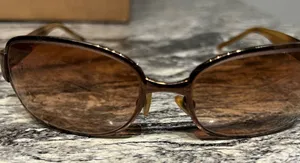 Nine West Brown Oval Sunglasses with Gradient Lenses thumbnail 1