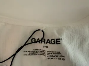 Garage White Ribbed Long Sleeve cropped Top- NWT thumbnail 2