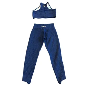 Booty by Brabants Dark Blue Two Piece Workout Set Bra Top Leggings One Size thumbnail 8
