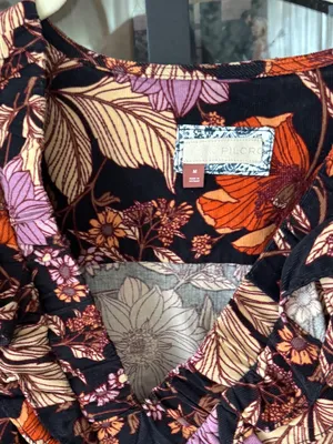Anthropologie Pilcro Tiered Corduroy Dress long sleeve mini floral ruffle fall thumbnail 3