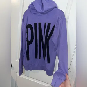 PINK by Victoria’s Secret Y2K Oversized Preppy Pockets Hooded Full Zip Jacket M thumbnail 9
