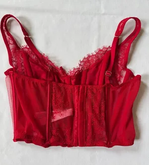 VICTORIA’S SECRET Dream Angels Red Lace Corset Top Size Small EUC thumbnail 1