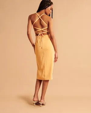 Abercrombie Yellow Midi Dress thumbnail 3