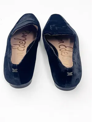 SAM EDELMAN Emelie Black Velour Square Tie Slip On Loafers Size 7M Neutral Boho thumbnail 9