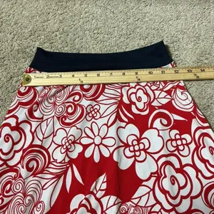 Y2K Wet‎ Seal Red Floral Skater Skirt Retro High-Waisted Flowy Mini Size S thumbnail 5