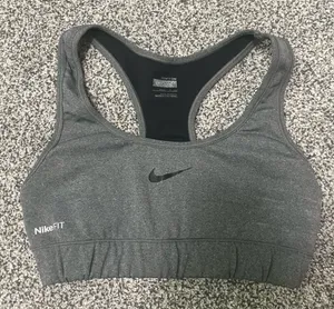 Nike Women's Charcoal Sports Bra thumbnail 1