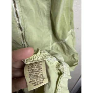 XCVI Imogen Dress Green Cotton Zip Front Ruched Knee Length size L Boho thumbnail 7