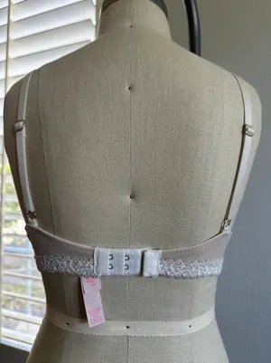 Victoria's Secret Lace Bra Mauve Nude Mesh Push Up 32A thumbnail 3
