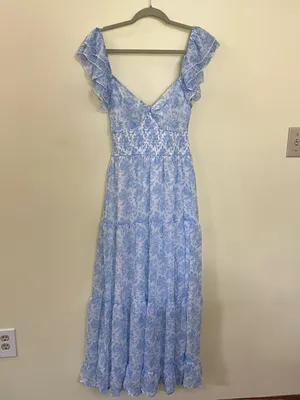 NEW Altar’d State Blue Floral Maxi Dress Size Small Available NWT thumbnail 2