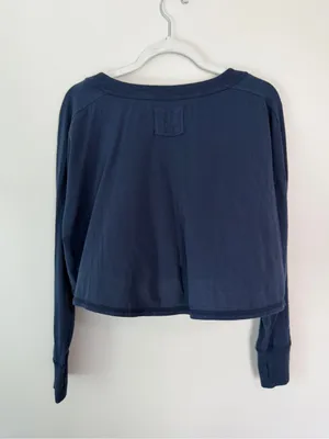 Free People Movement Stay With It Layer Long Sleeve Shirt in Navy Medium thumbnail 3