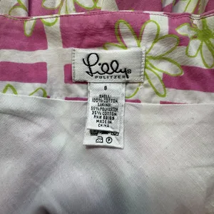Vintage Lilly Pulitzer Ingrid Skirt Size 8 Pink Green Eyelet Trim Lined Pleated thumbnail 5