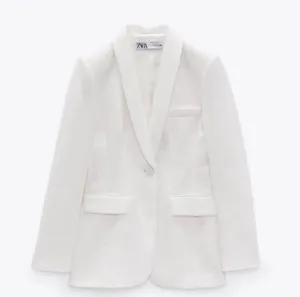 ZARA blazer white waisted tailored tuxado suit jacket thumbnail 9