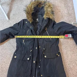 Rocawear ArcticBlast Puffer Parka w/ Fur Hood & Rhinestone Winter Ski Black M thumbnail 12