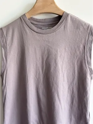 Abercrombie & Fitch Soft Essential Muscle Tank Top Mauve Cotton Size S thumbnail 7