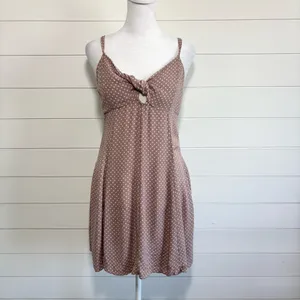 American Eagle‎ Outfitters Y2K Tan Polkadot Dress Size 8 thumbnail 2