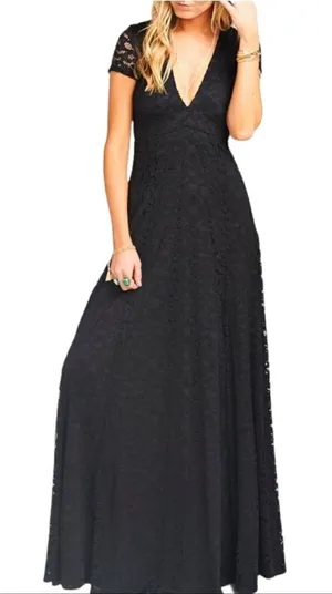 Show Me Your Mumu Eleanor‎ Lace Black Bridesmaid/Formal Maxi Dress Size Small thumbnail 1