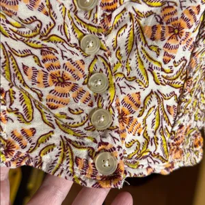 Urban Outfitters Floral Puff Sleeve Peasant Boho Crop Top Size Small thumbnail 7