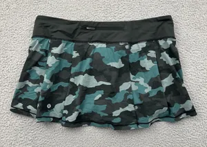 Lululemon Pace Rival Skirt Skort Green Camo Athletic Tennis Athleisure Women 12 thumbnail 1