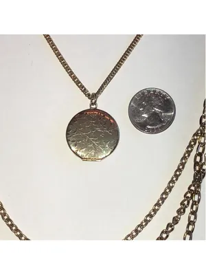 Elegant Vintage Gold Tone Layered Chain With Locket Pendant Necklace thumbnail 4
