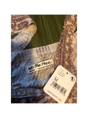 Free People We the Free NWT Your Twisted Tank Top Brown Floral M thumbnail 4